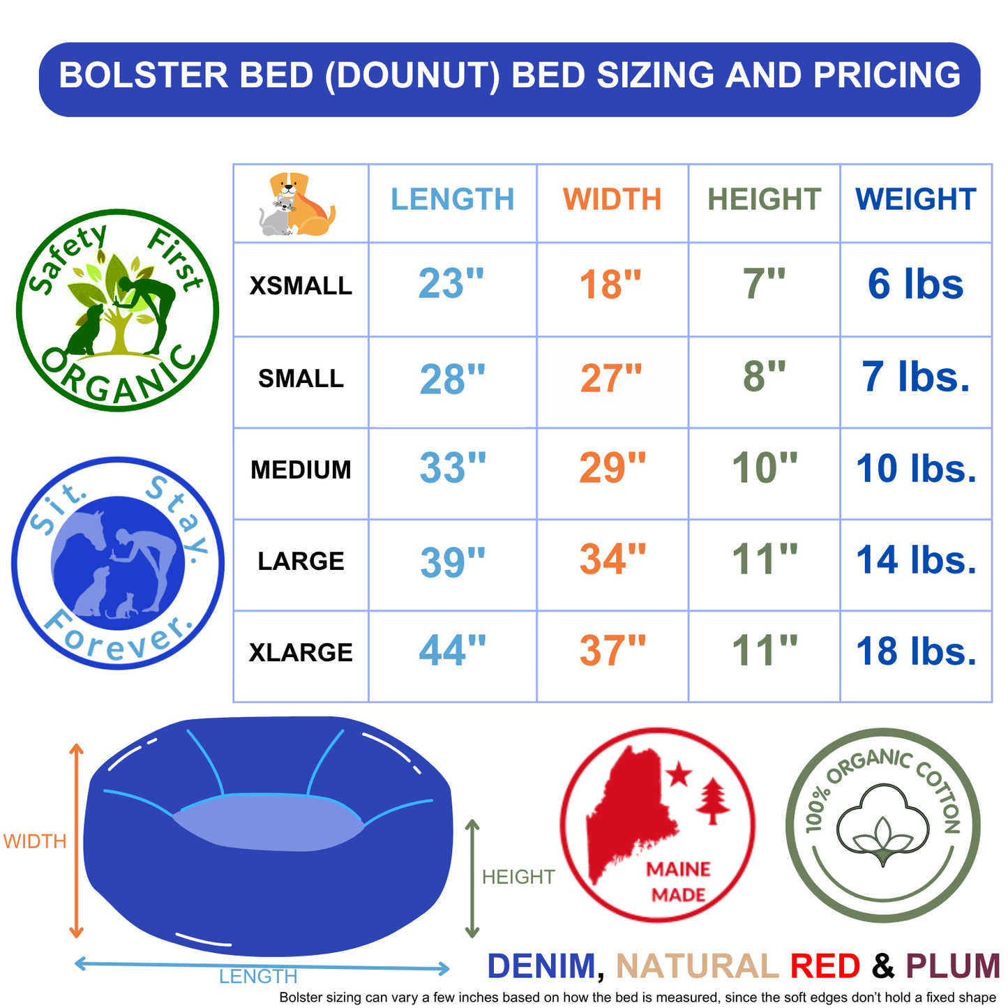 Organic Cotton Round Dog Bed