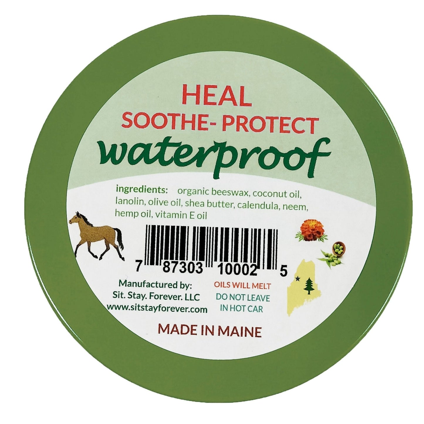 Natural Horse Balm for Skin, Hooves & Sweet Itch Relief — Neem Oil, Calendula, Lanolin & Hemp | Daily Care Balm - Sit Stay Forever