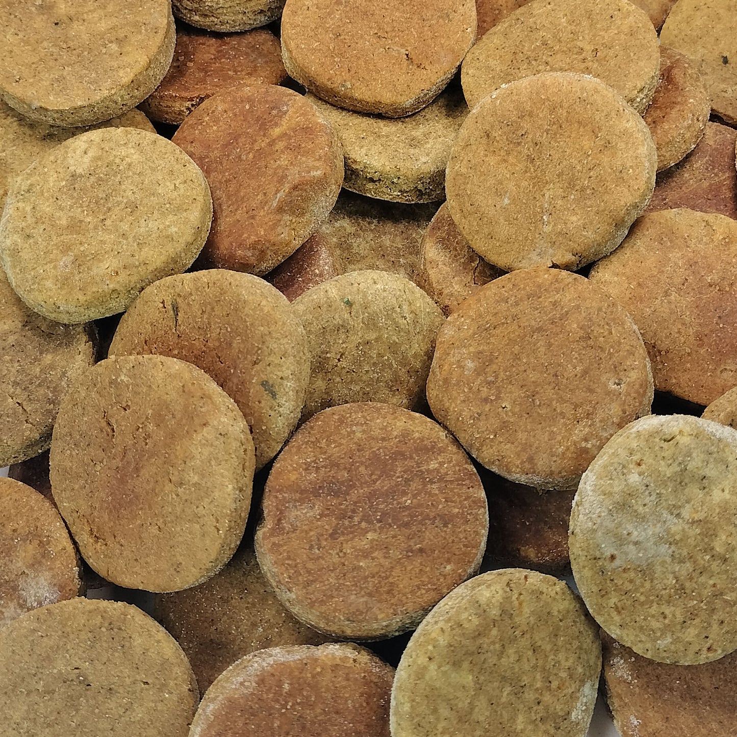 close up view of Sit. Stay. Forever. Hemp Calm Biscuits.