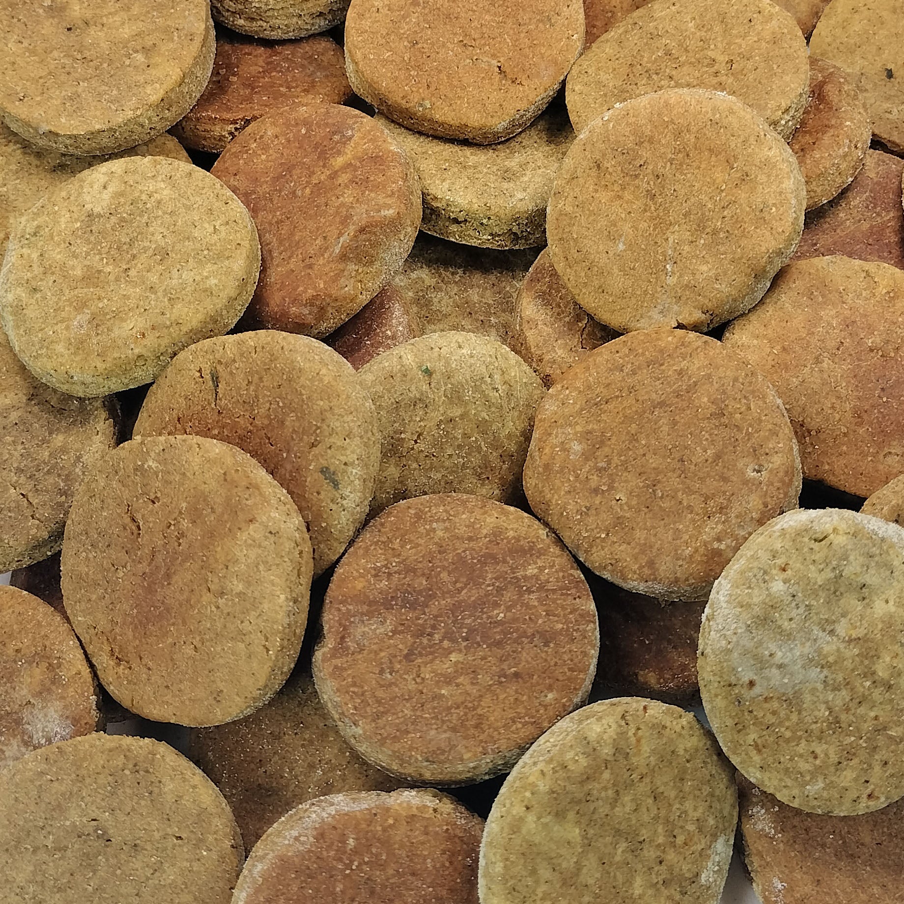 close up view of Sit. Stay. Forever. Hemp Calm Biscuits.