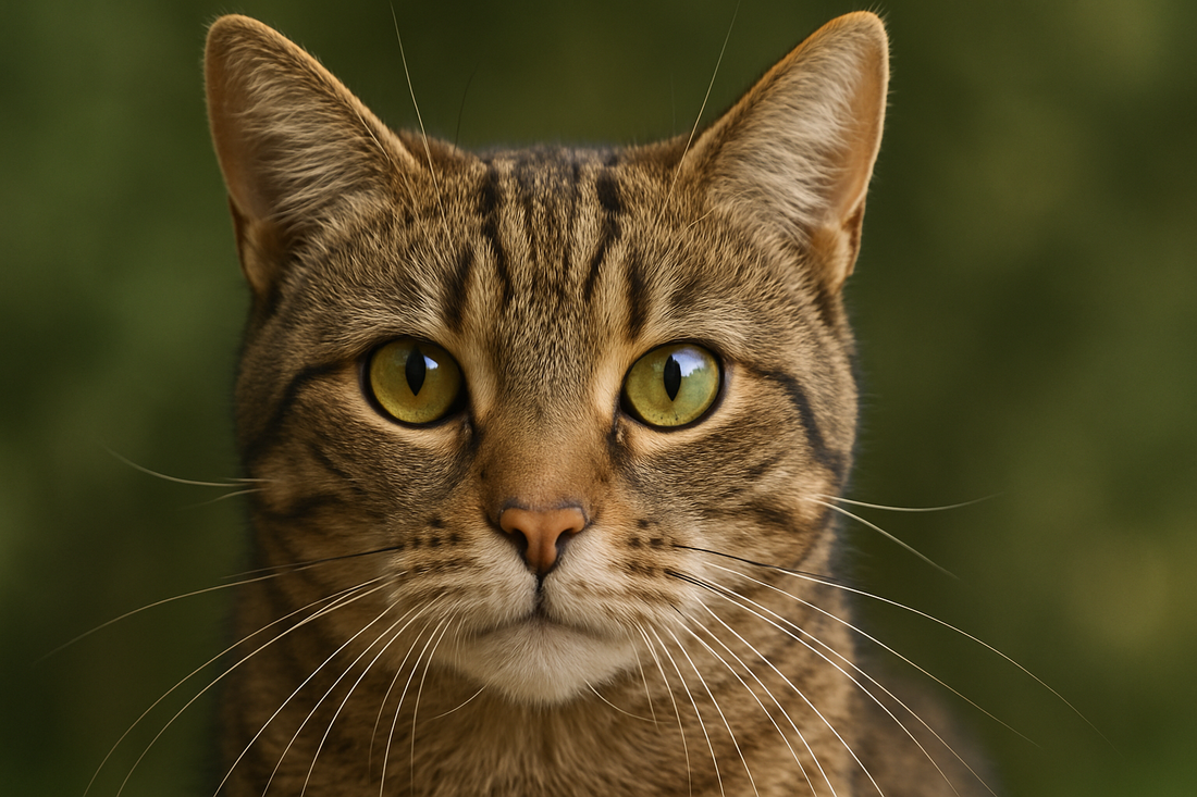 close up of a cats face with wiskers