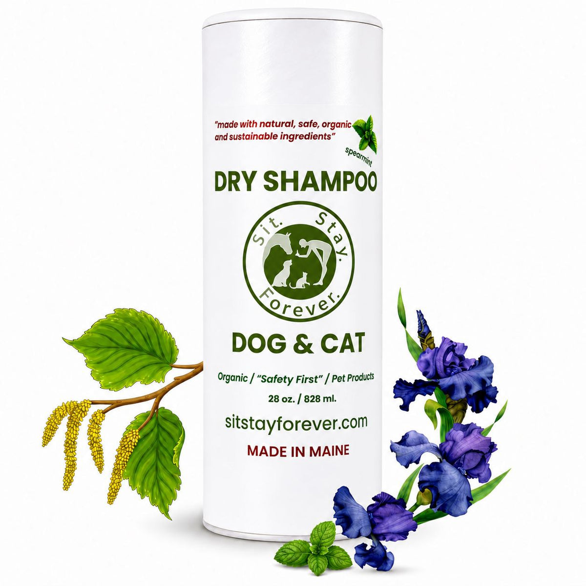 Organic Dry Shampoo for Dogs & Cats | No-Rinse, Waterless, Hypoallergenic Pet Grooming Powder