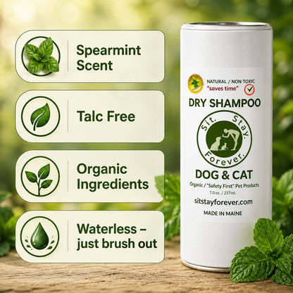 Organic Dry Shampoo for Dogs & Cats | No-Rinse, Waterless, Hypoallergenic Pet Grooming Powder
