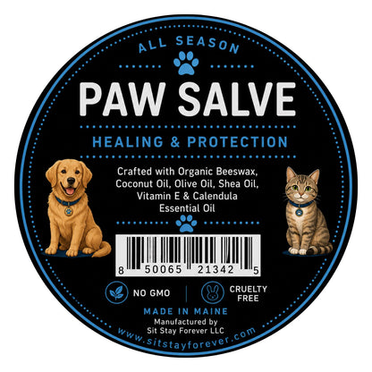 Organic Paw Salve for Dogs & Cats – All-Season Moisturizing Balm (2 oz)