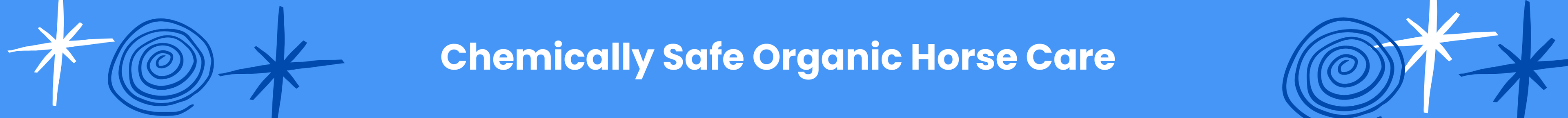 blue background website catagory banner for Chemically Safe Organic Horse Care