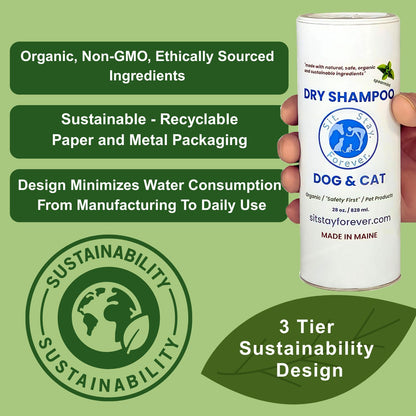 Organic Dry Powder Shampoo for Dogs & Cats – No-Rinse, Hypoallergenic & Non-Toxic