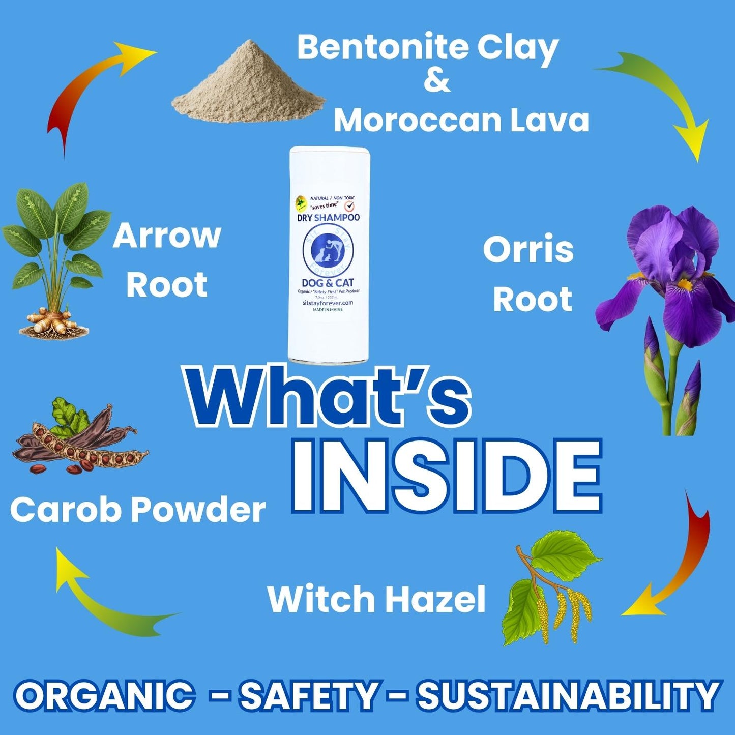 Organic Dry Powder Shampoo for Dogs & Cats – No-Rinse, Hypoallergenic & Non-Toxic