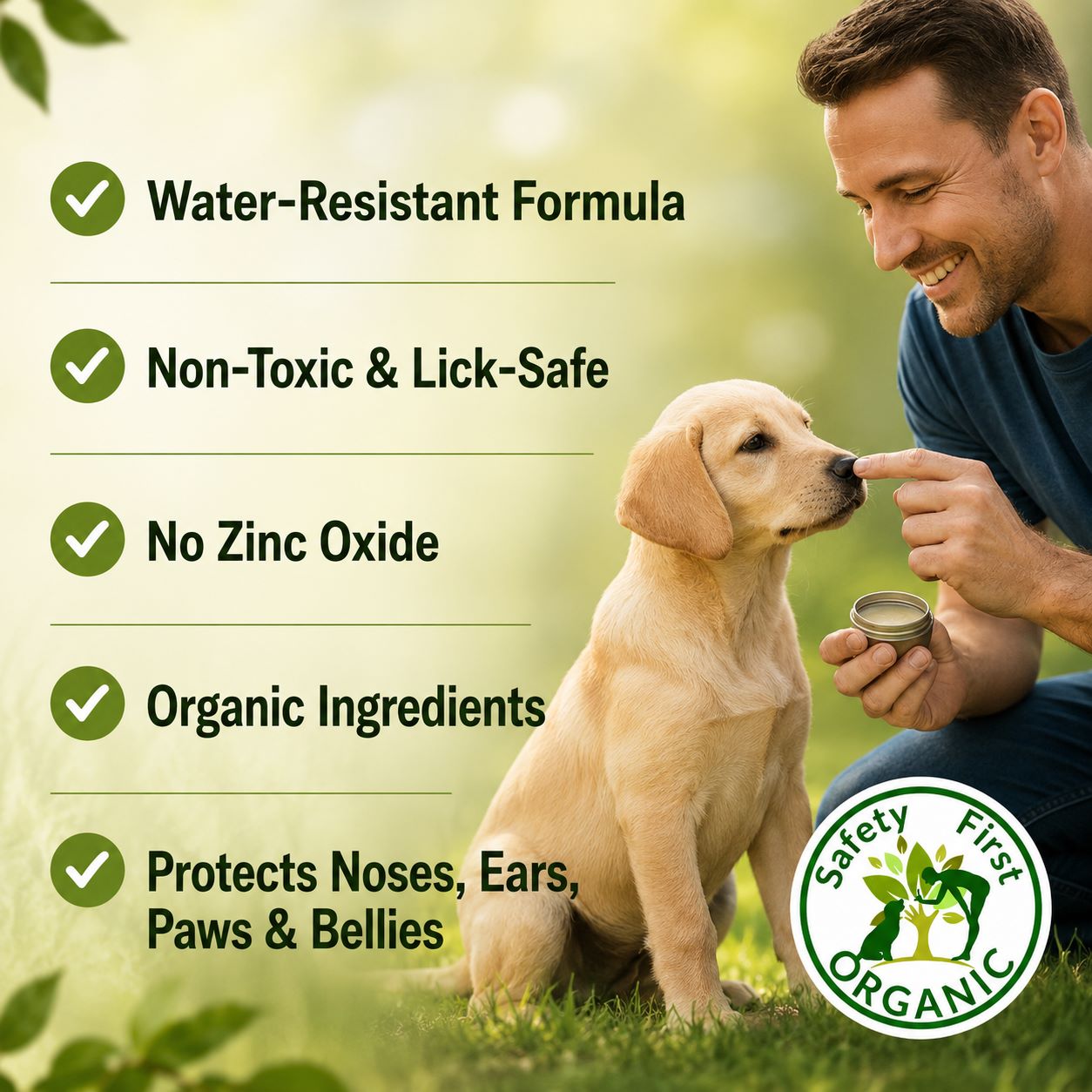 Organic Zinc-Free Sunscreen & Moisturizer for Dogs & Cats – 2 oz | Made in Maine