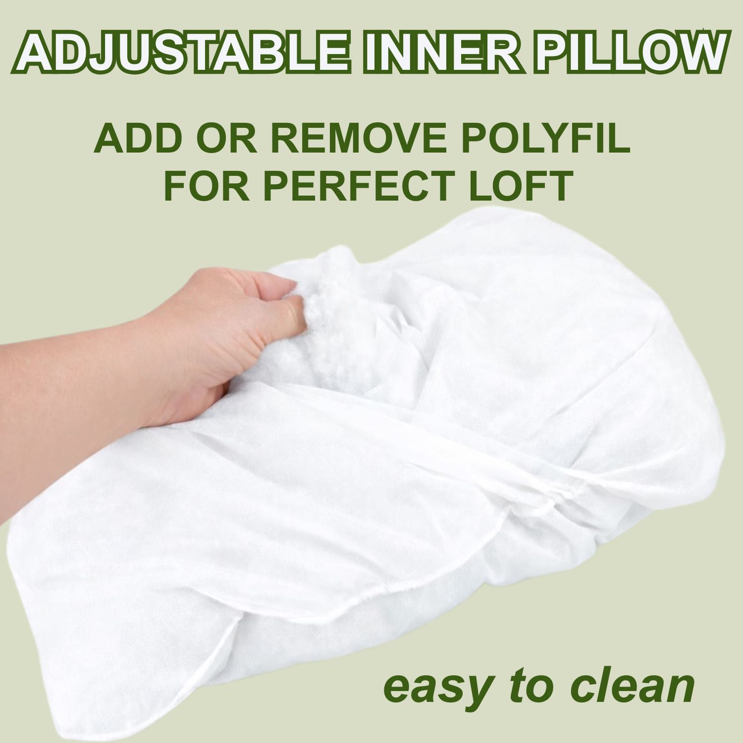 info graphic showing the inner pillow of a sit stay forever round dog bed inner pillow