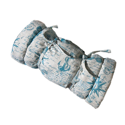 Sit.Stay.Forever. Organic Cotton Rolled-Up Nap Pad with nautical print.