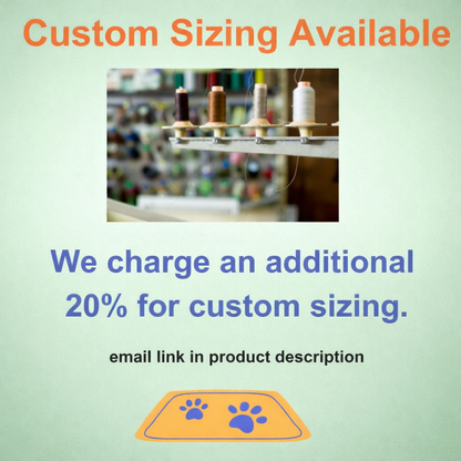 Text overlay on a background with spools of thread and a paw print icon.