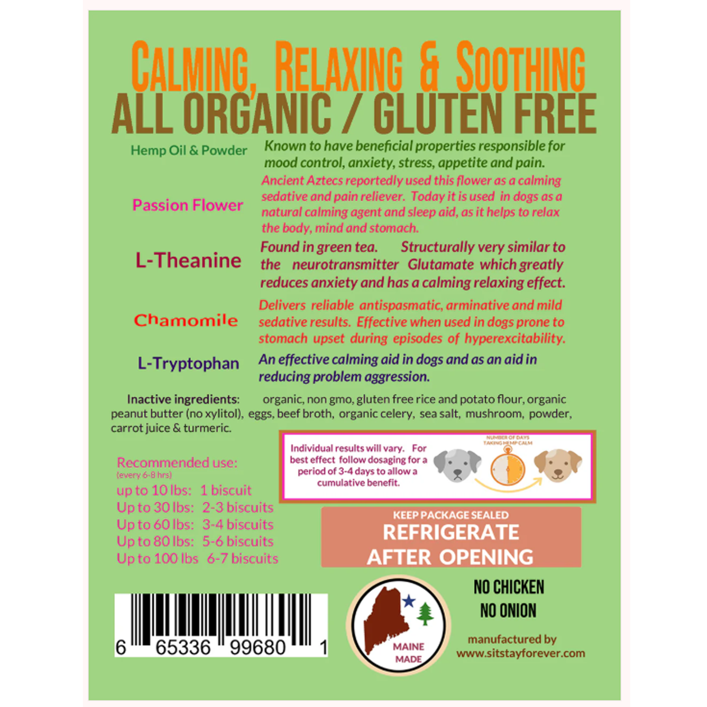 Organic Hemp Dog Biscuits
