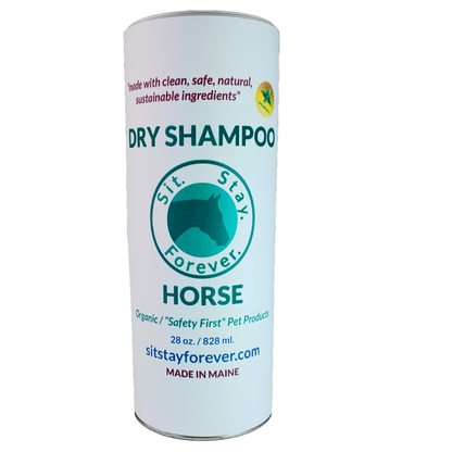 28 oz white shaker tube of dry horse shampoo for dry skin