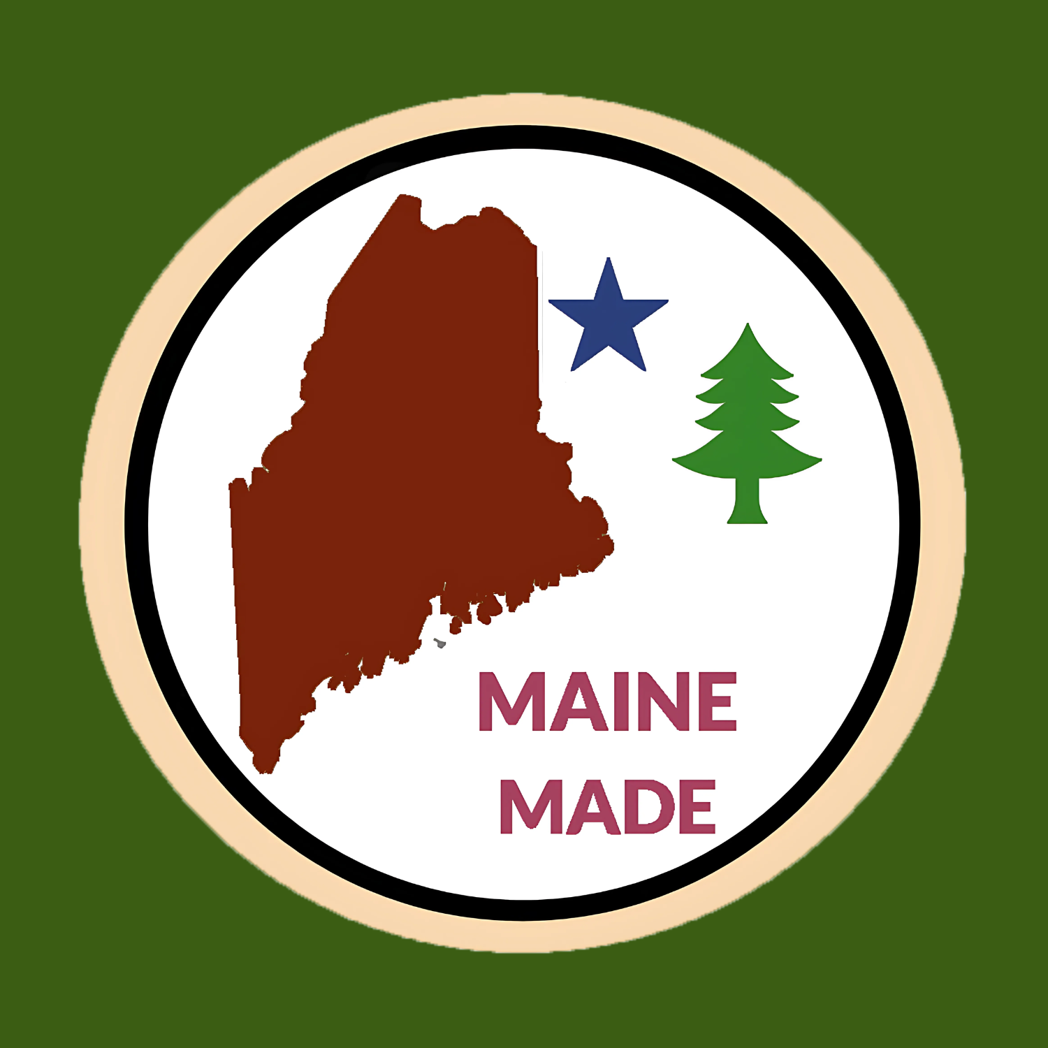 Maine Made certification badge - Sit Stay Forever products are handcrafted in Maine