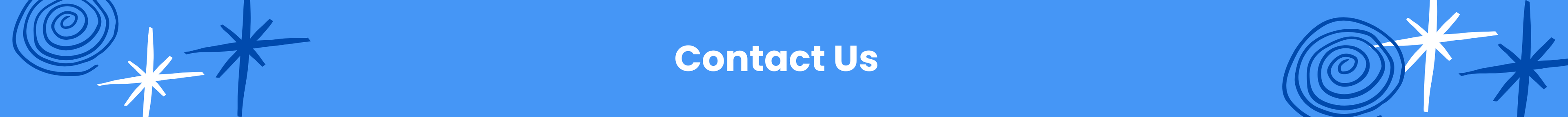 blue background website catagory banner with the copy Contact Us