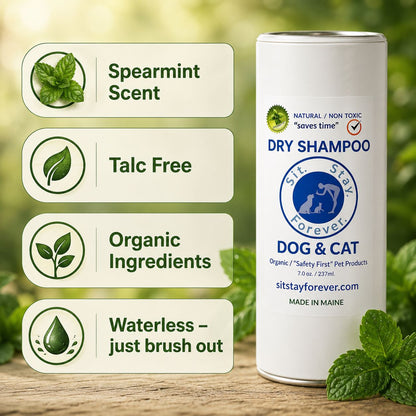 Organic Dry Shampoo for Dogs & Cats | No-Rinse, Waterless, Hypoallergenic Pet Grooming Powder