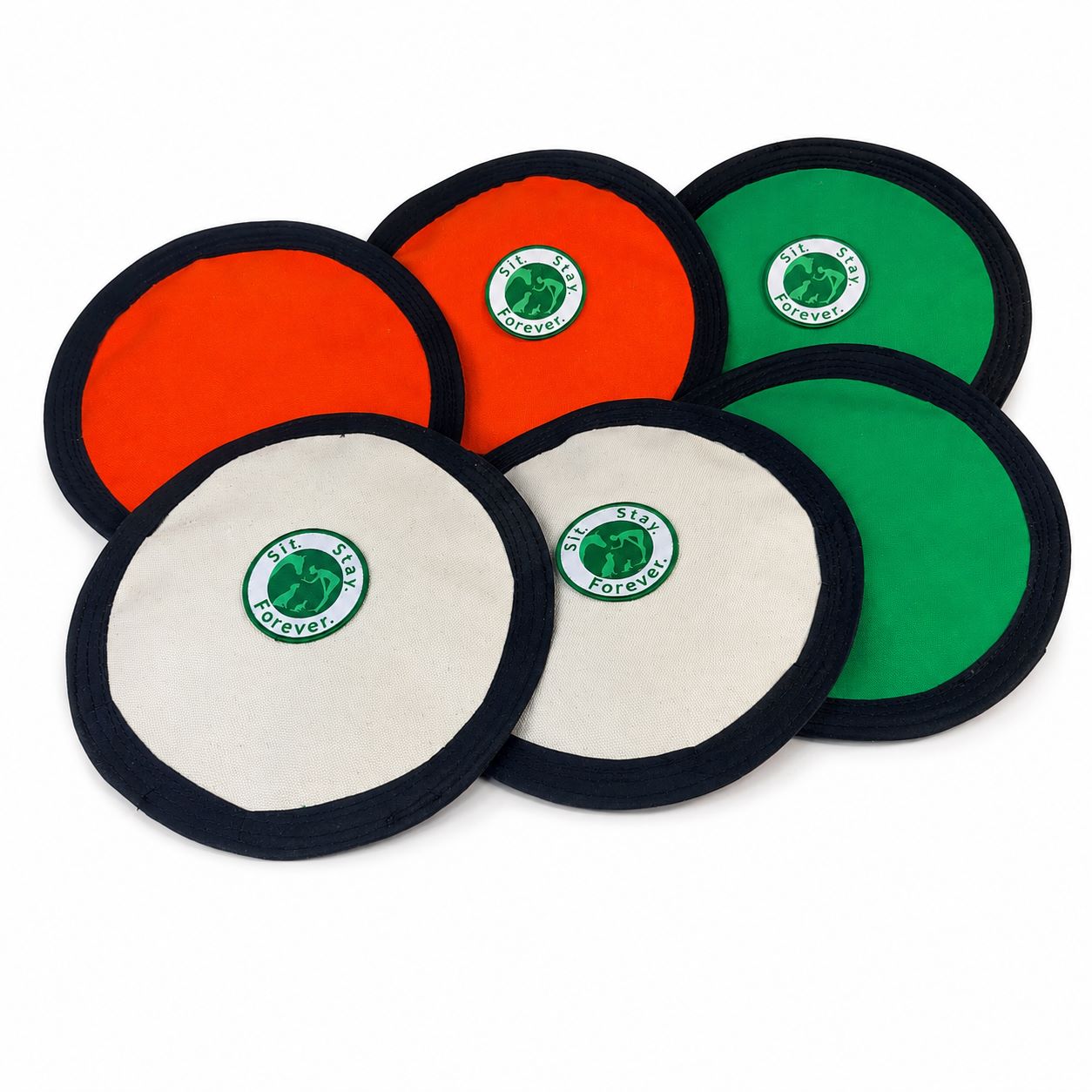 Soft Dog Frisbee — Organic Cotton Crinkle Flying Disc Toy for Medium & Large Dogs