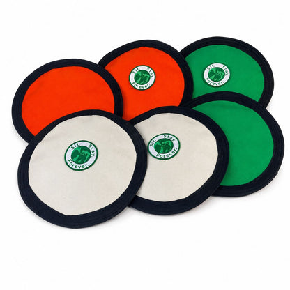 Soft Dog Frisbee — Organic Cotton Crinkle Flying Disc Toy for Medium & Large Dogs