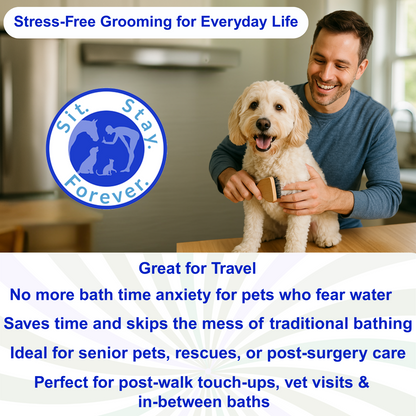 Organic Dry Powder Shampoo for Dogs & Cats – No-Rinse, Hypoallergenic & Non-Toxic